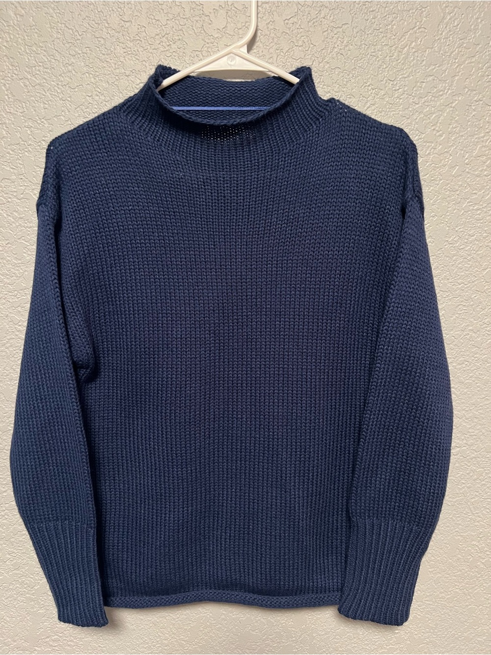 Philosophy Navy Mock Neck Knit Sweater